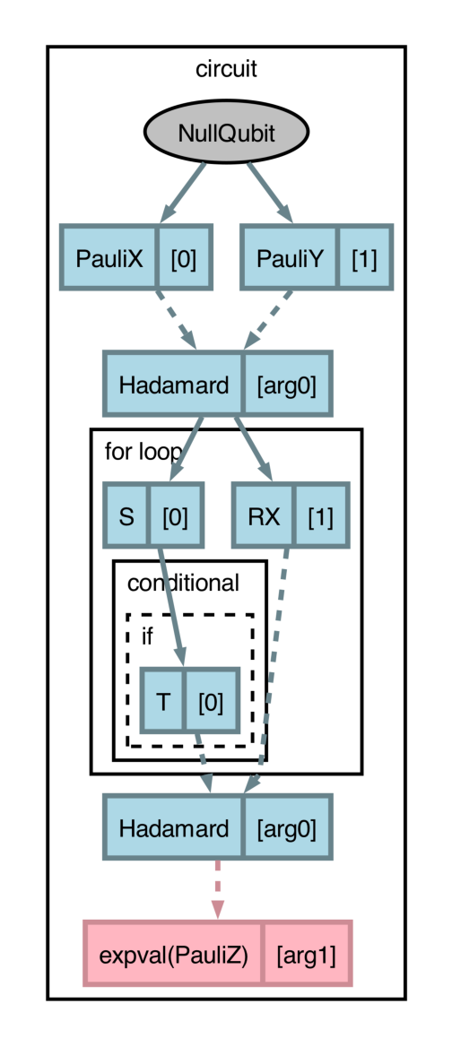 Graphical representation of circuit with dynamicism and structure