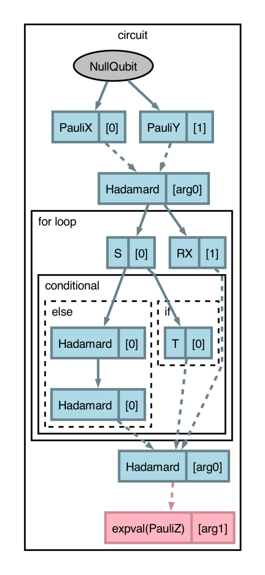 Graphical representation of circuit with dynamicism and structure